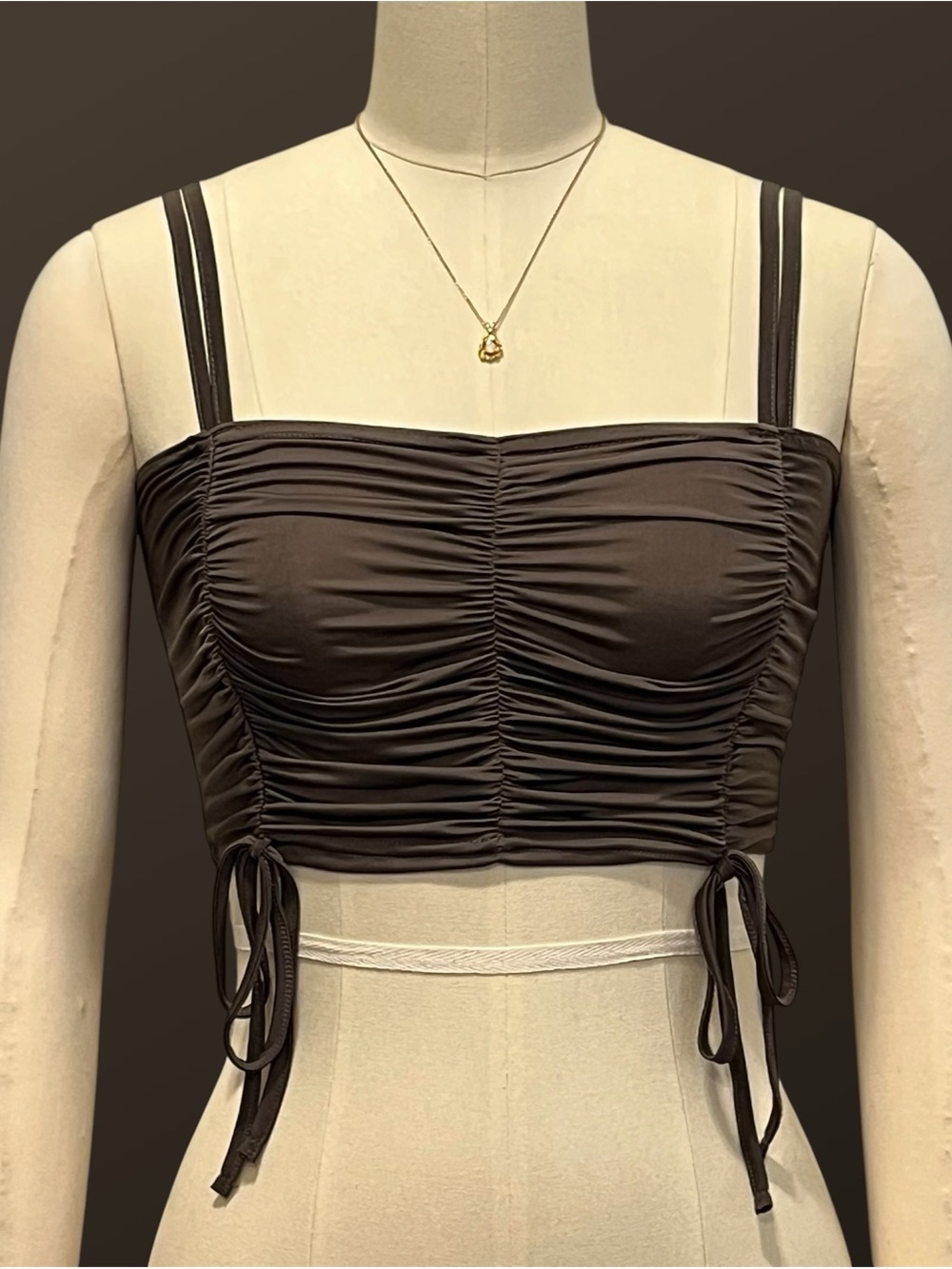 PrettyLittleThing Ruched Cami Crop Top